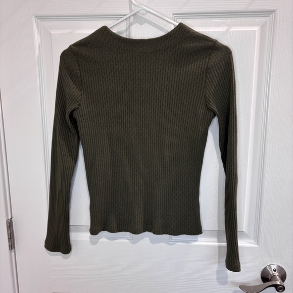 Amour Vert Green Ribbed Cardigan | size small - Picture 2 of 4